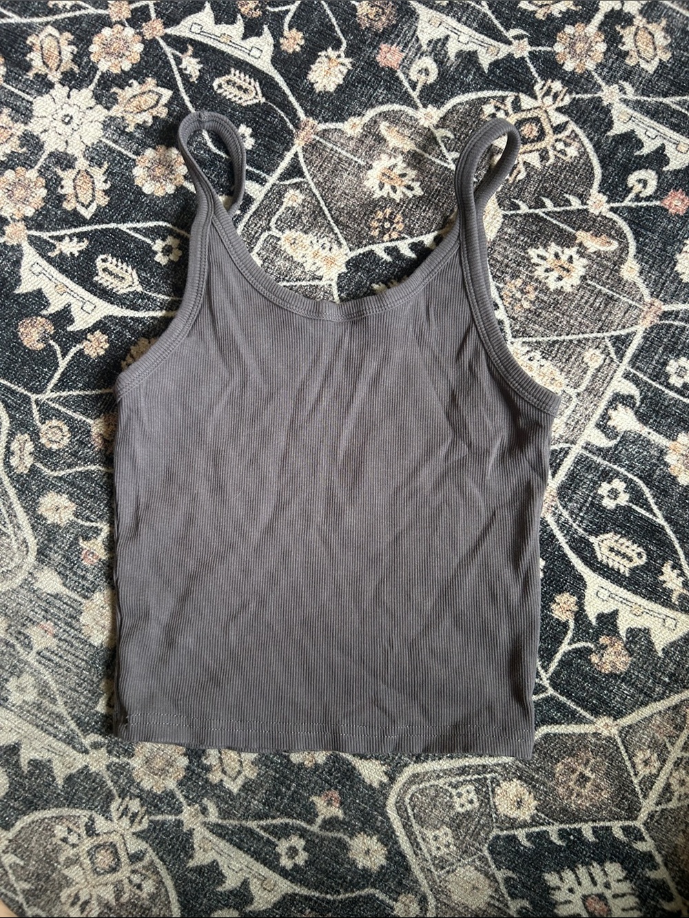 Amazon Ribbed Tank Top in Gray - Picture 3 of 3
